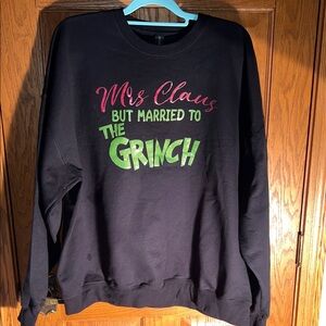 Black 'Mrs. Claus But Married to the Grinch' Sweatshirt